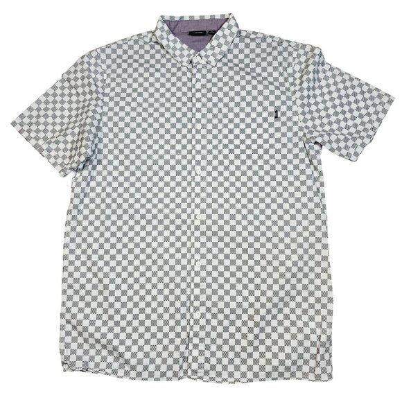 Vans Mens Checkered Short Sleeve Button-Up Shirt Size L - Picture 1 of 16